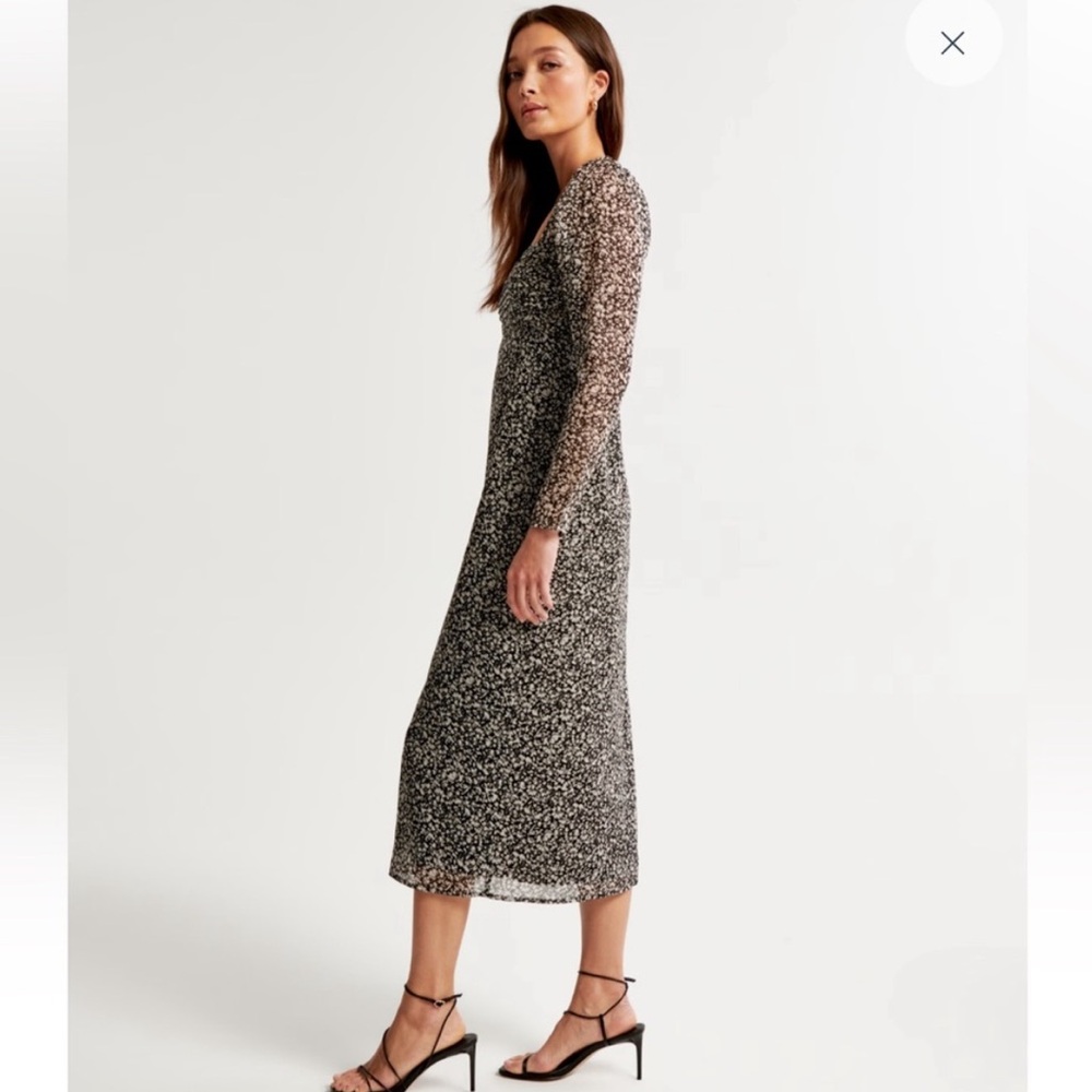 The A&F Emerson Chiffon Long Sleeve Midi Dress